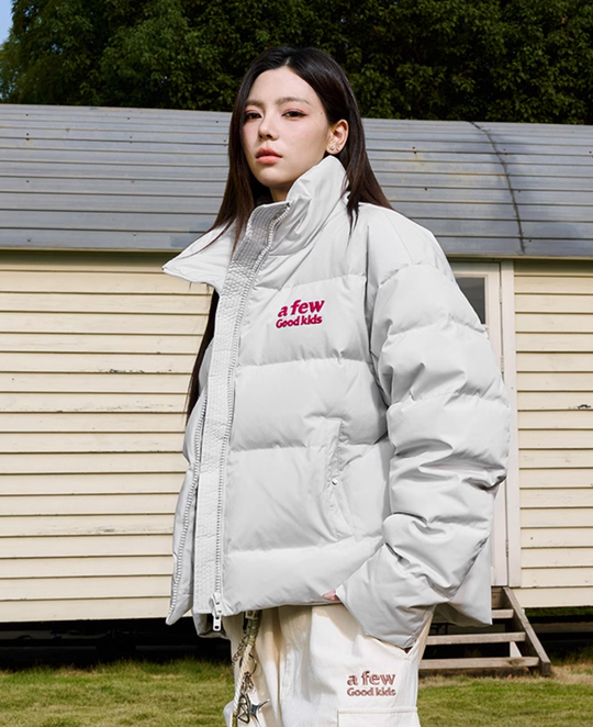 AFGK 3D Embroidered Logo Down Jacket | Face 3 Face