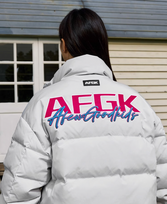 AFGK 3D Embroidered Logo Down Jacket | Face 3 Face