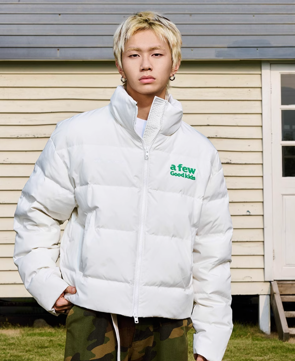 AFGK 3D Embroidered Logo Down Jacket | Face 3 Face