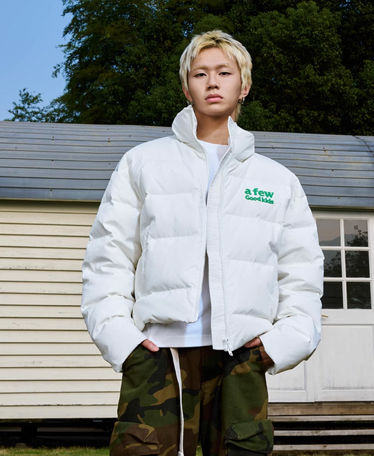 AFGK 3D Embroidered Logo Down Jacket | Face 3 Face