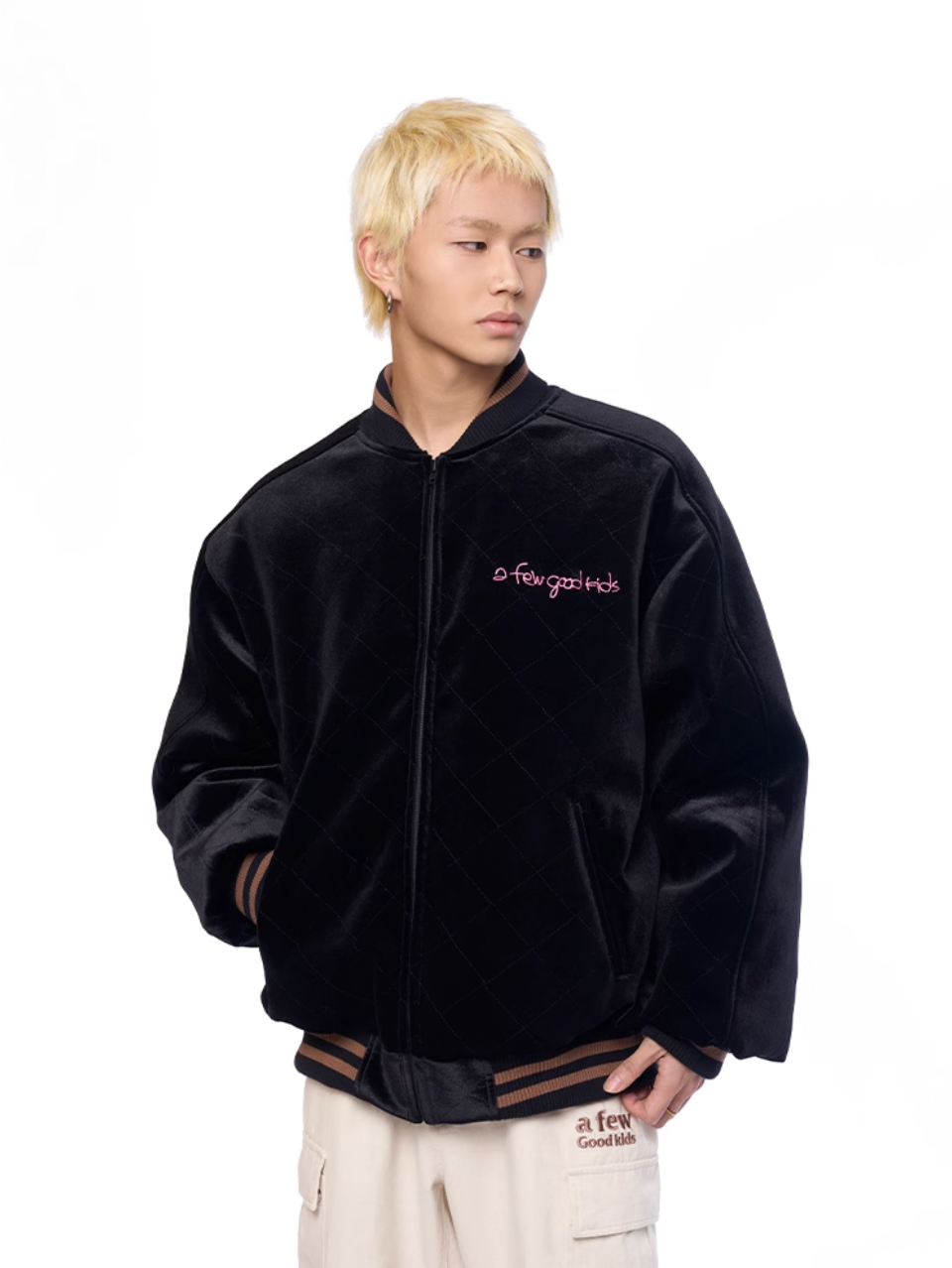 AFGK Dragon Embroidery Velvet Quilted Souvenir Jacket | Face 3 Face