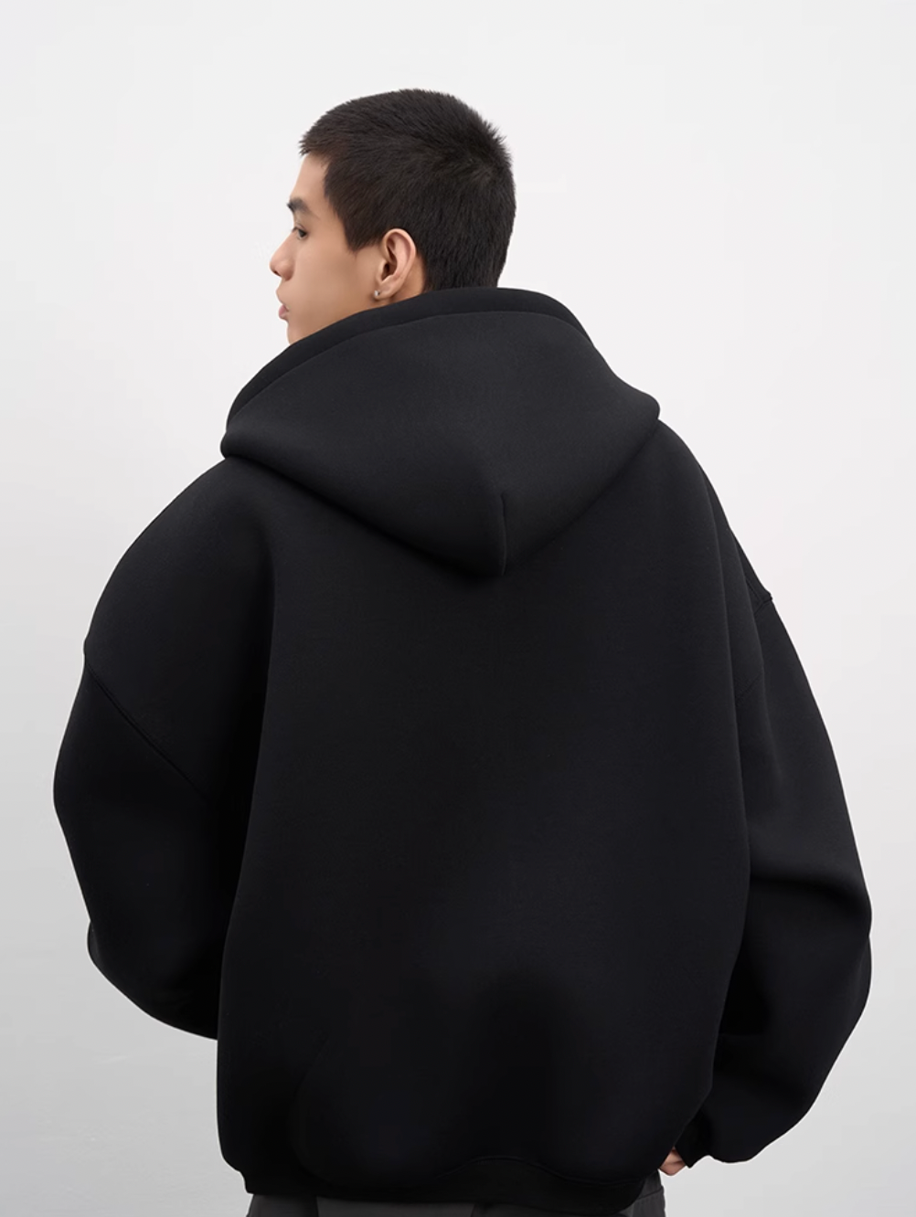 AFGK Air Layer Embroidered Oversized Zip-Up Hoodie | Face 3 Face