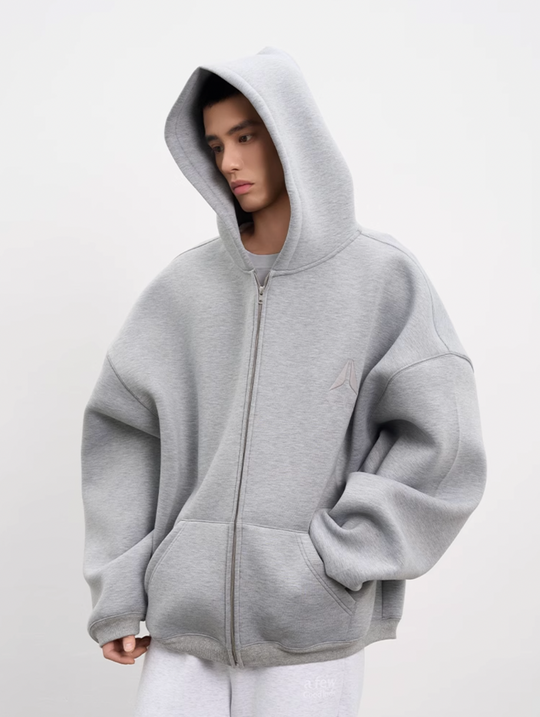AFGK Air Layer Embroidered Oversized Zip-Up Hoodie | Face 3 Face