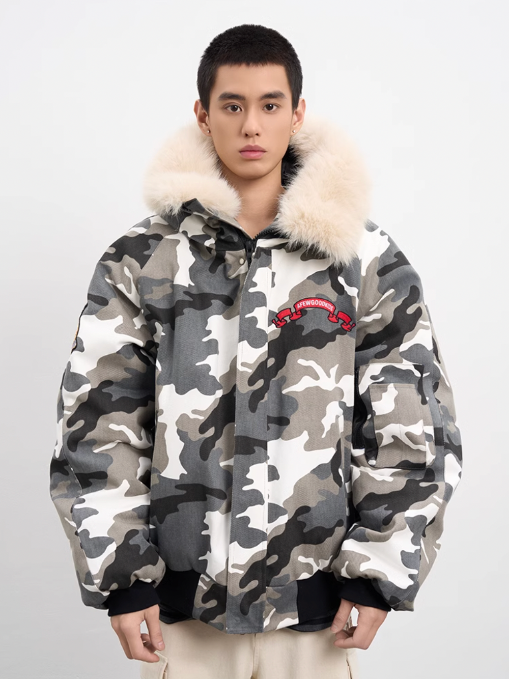 AFGK Fur Hooded Camouflage Military Jacket | Face 3 Face