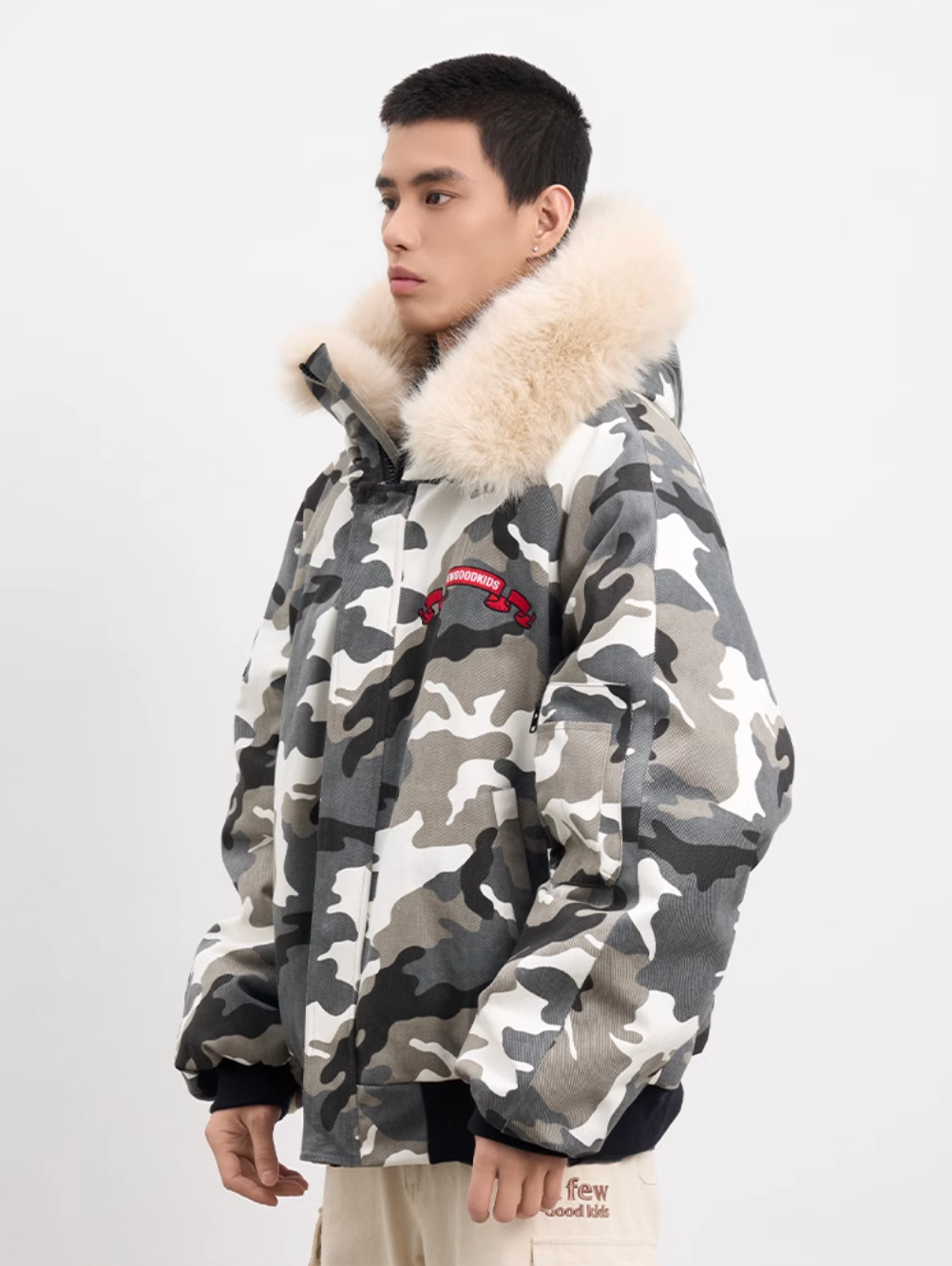 AFGK Fur Hooded Camouflage Military Jacket | Face 3 Face