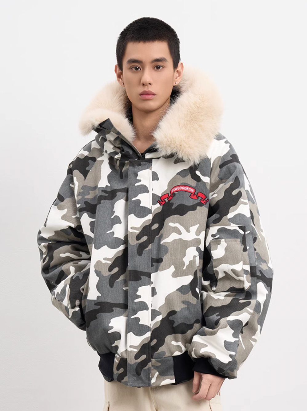 AFGK Fur Hooded Camouflage Military Jacket | Face 3 Face