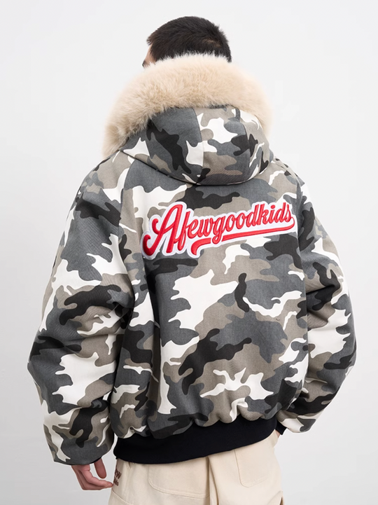 AFGK Fur Hooded Camouflage Military Jacket | Face 3 Face