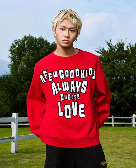 AFGK Slogan Letters Knit Sweater | Face 3 Face