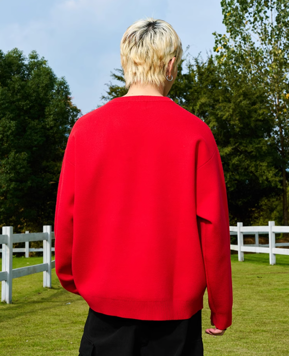 AFGK Slogan Letters Knit Sweater | Face 3 Face