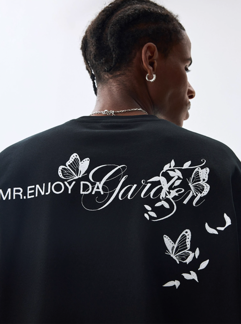 MEDM Big M Butterfly Vine Embroidered Long Sleeve Tee | Face 3 Face