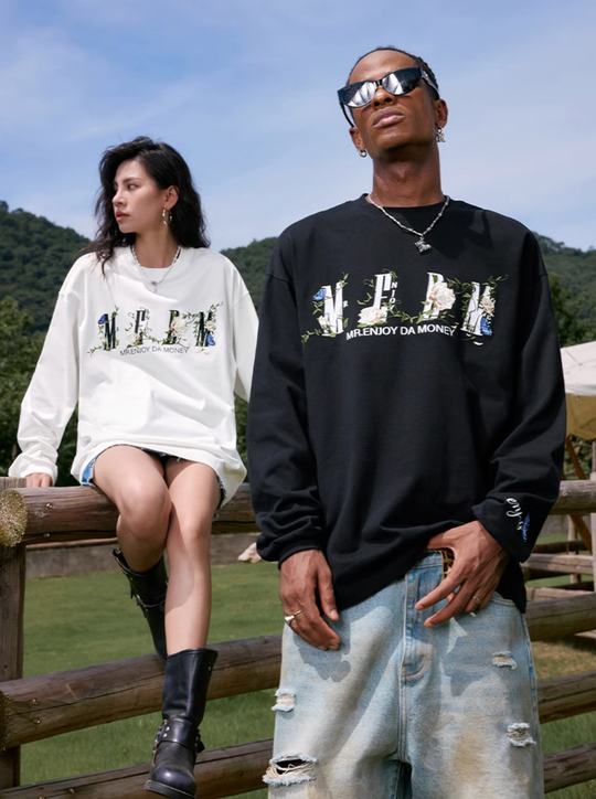 MEDM Vine and Flower Butterfly Logo Long Sleeve Tee | Face 3 Face