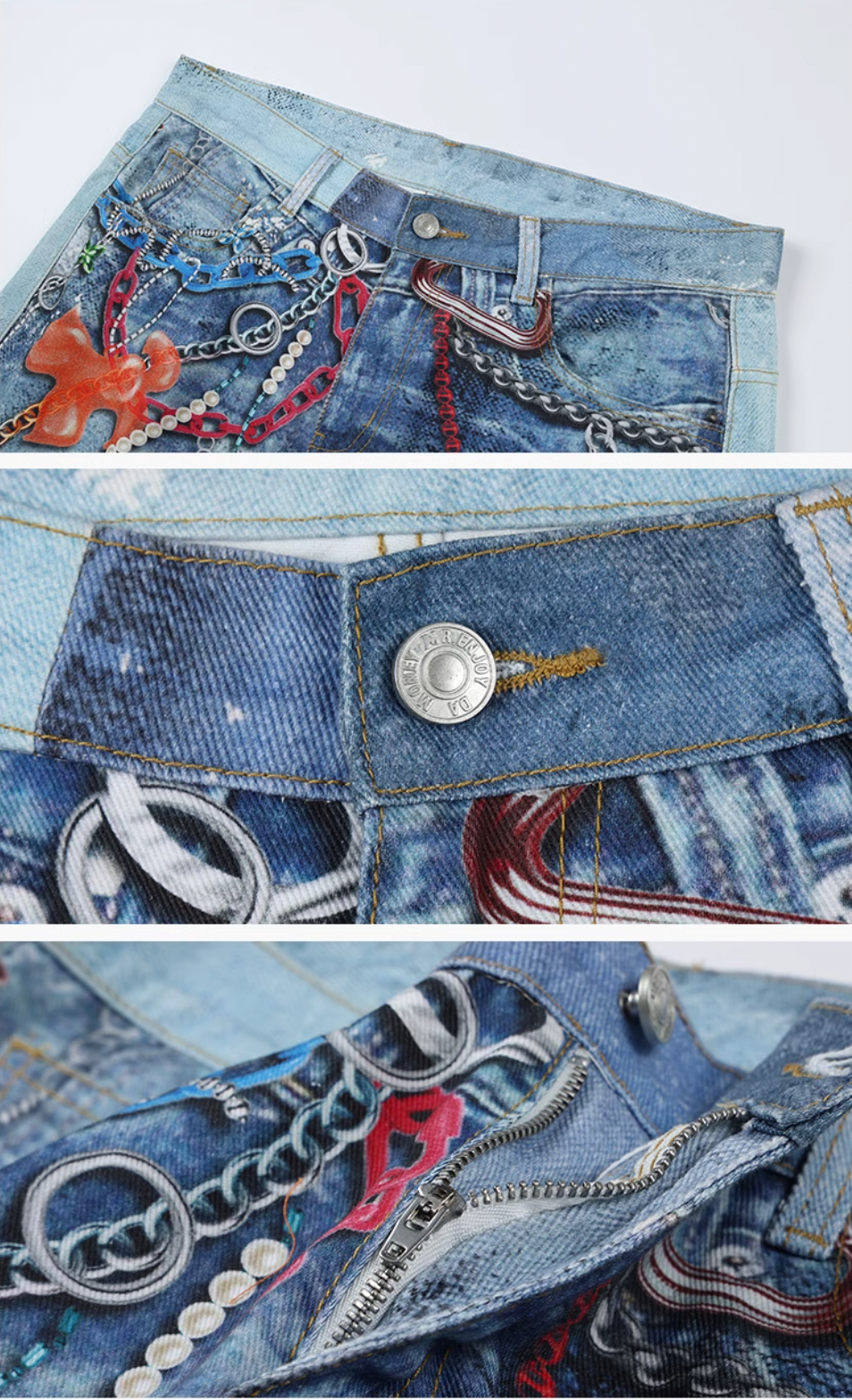 MEDM Chain Digital 3D Printed Baggy Jeans | Face 3 Face