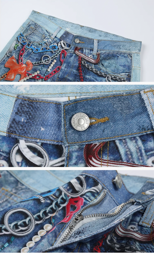 MEDM Chain Digital 3D Printed Baggy Jeans | Face 3 Face