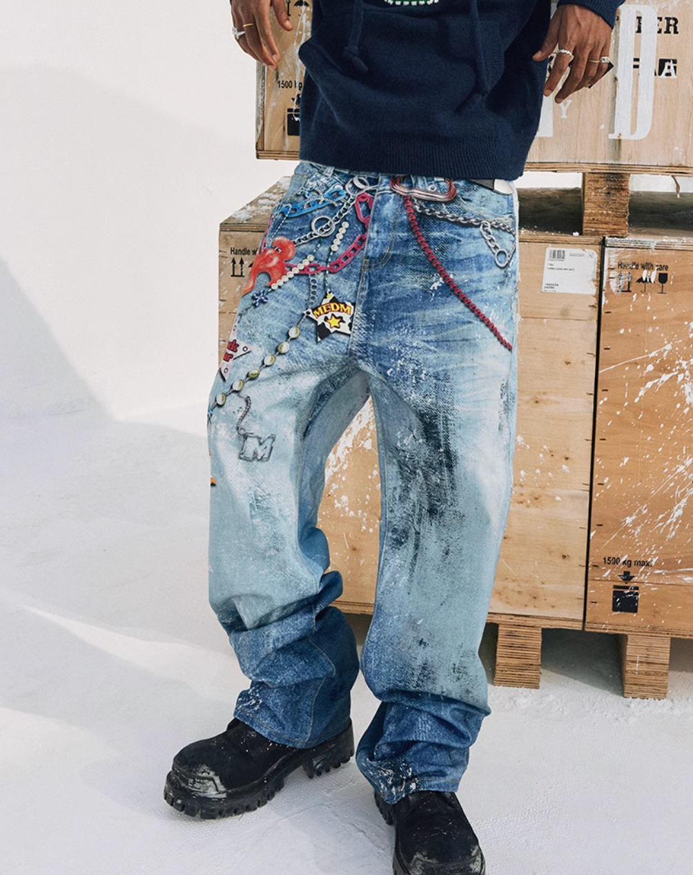 MEDM Chain Digital 3D Printed Baggy Jeans | Face 3 Face