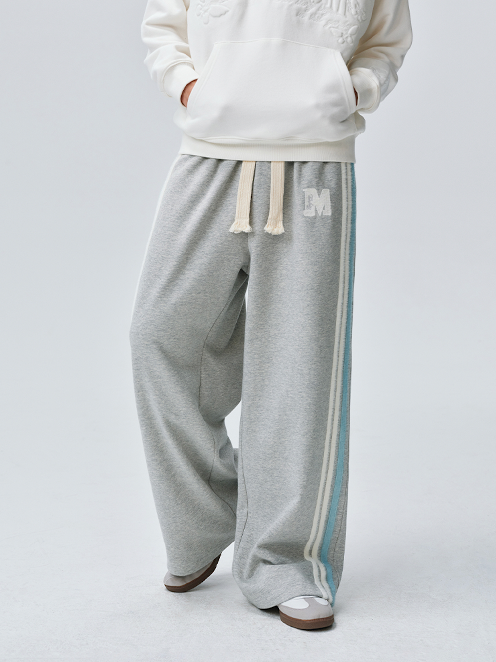 MEDM Side Stripe Four-Bar Drawstring Baggy Sweatpants | Face 3 Face