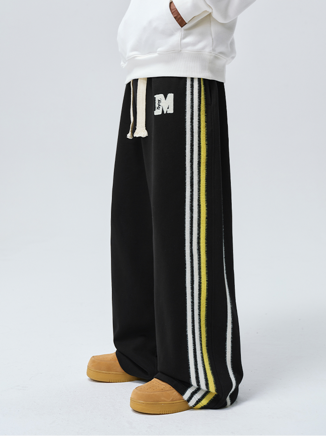 MEDM Side Stripe Four-Bar Drawstring Baggy Sweatpants | Face 3 Face