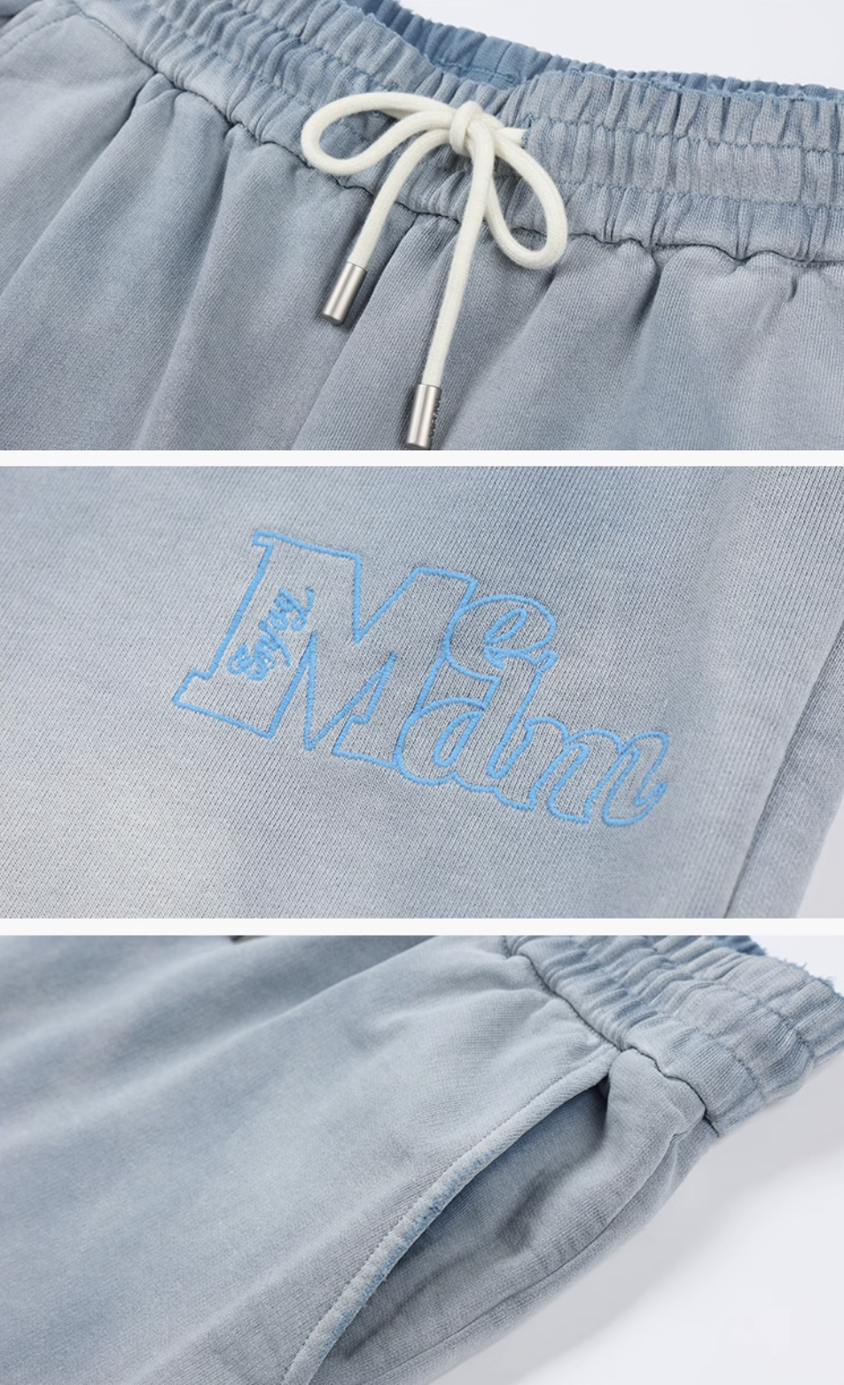 MEDM Washed and Dyed Embroidered Sweatpants | Face 3 Face