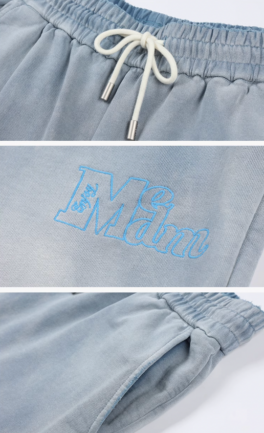 MEDM Washed and Dyed Embroidered Sweatpants | Face 3 Face