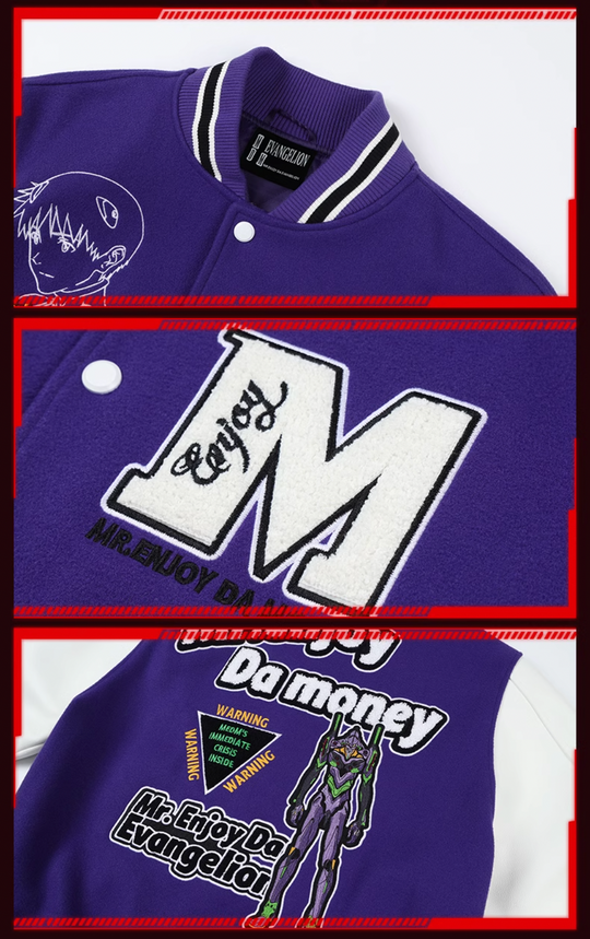 MEDM x EVA Unit-00, Unit-01, Mark.06 Leather Varsity Jacket | Face 3 Face
