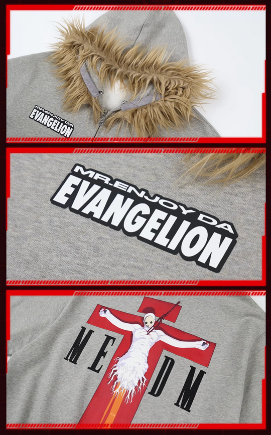 MEDM x EVA Lilith Removable Fur Zip-Up Hoodie | Face 3 Face