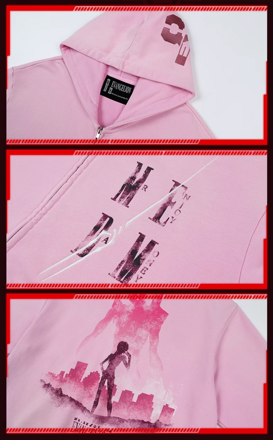 MEDM x EVA Evangelion Washed Zip-Up Hoodie | Face 3 Face