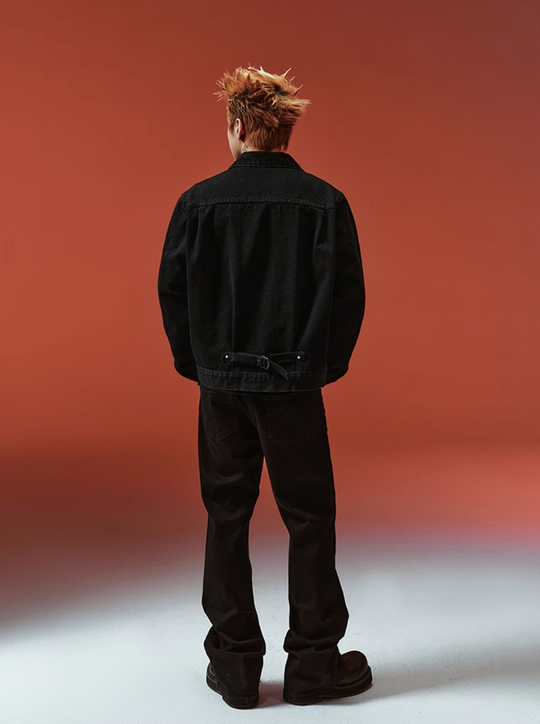 YADcrew Turquoise Pleated Type II Denim Jacket | Face 3 Face