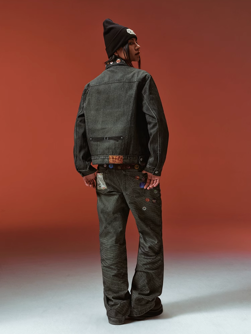 YADcrew Badge-Print Denim Jacket | Face 3 Face