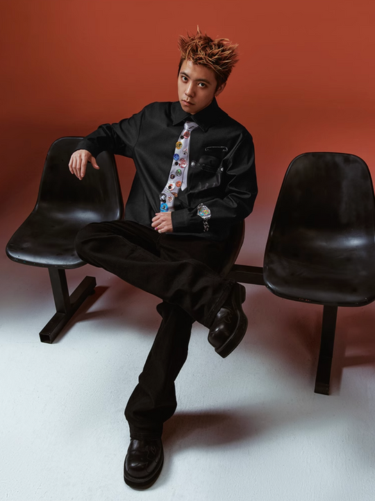 YADcrew 3D-Printed Tie & Badge Long-Sleeve Shirt | Face 3 Face