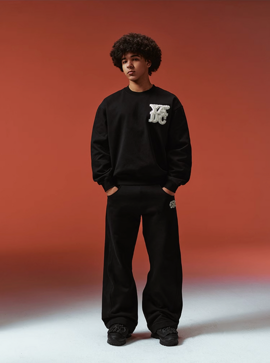 YADcrew Pearl Leather Logo Sweatshirt | Face 3 Face