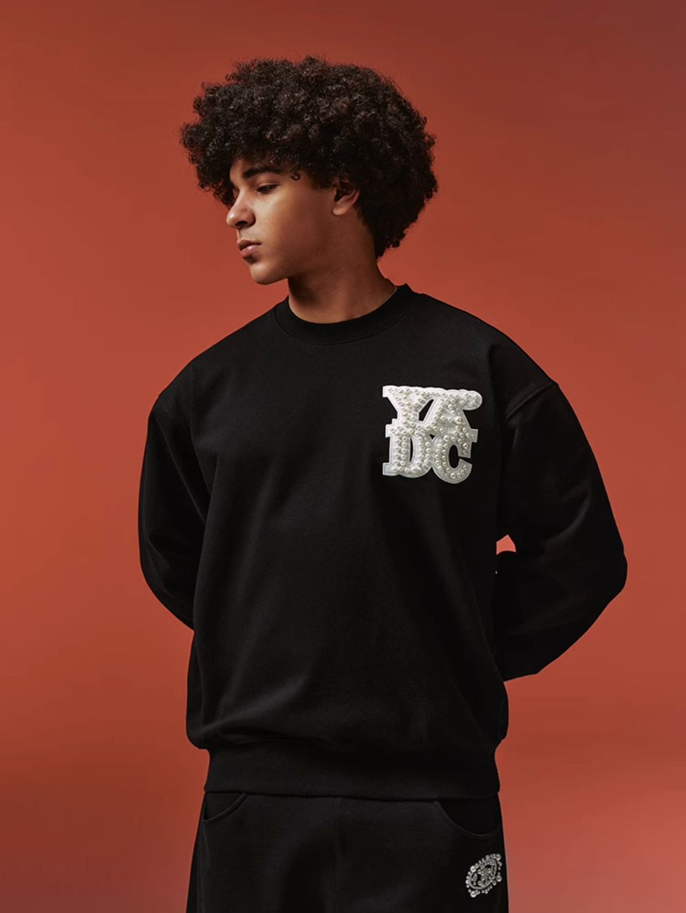 YADcrew Pearl Leather Logo Sweatshirt | Face 3 Face