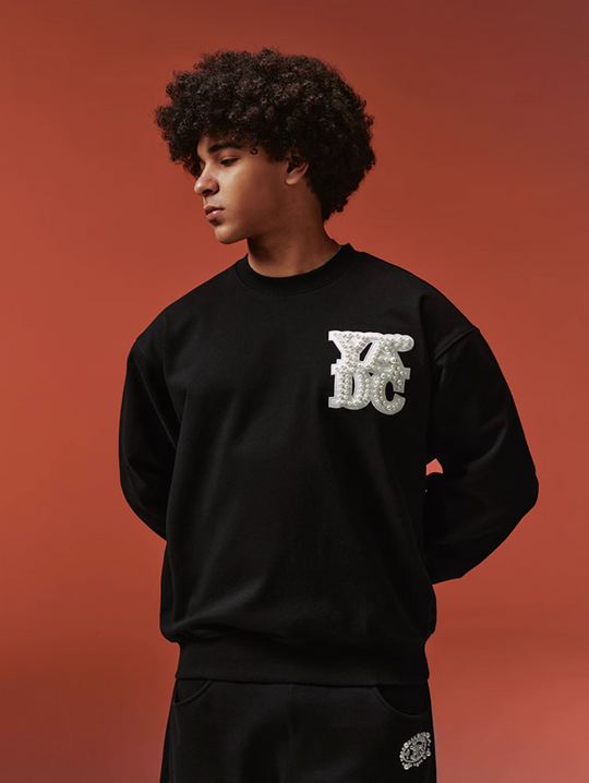 YADcrew Pearl Leather Logo Sweatshirt | Face 3 Face