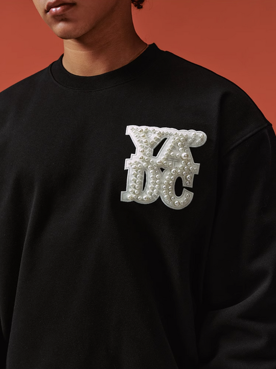 YADcrew Pearl Leather Logo Sweatshirt | Face 3 Face