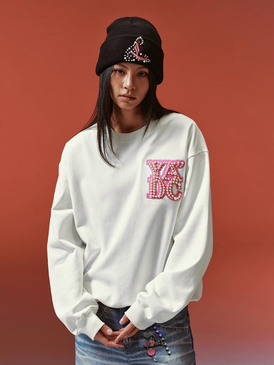 YADcrew Pearl Leather Logo Sweatshirt | Face 3 Face