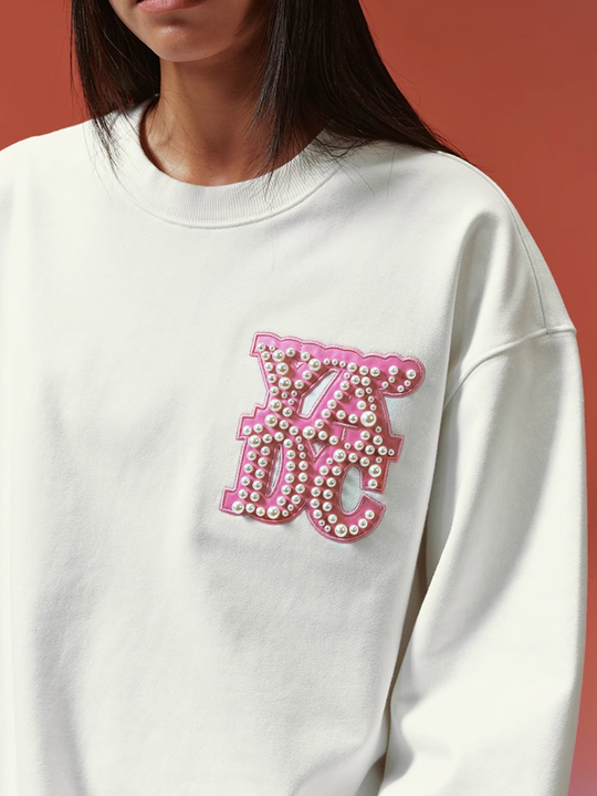 YADcrew Pearl Leather Logo Sweatshirt | Face 3 Face