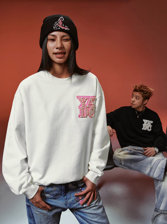 YADcrew Pearl Leather Logo Sweatshirt | Face 3 Face