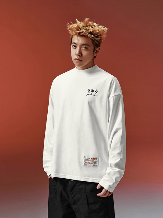 YADcrew Basic Slogan Printed Long Sleeve Tee | Face 3 Face