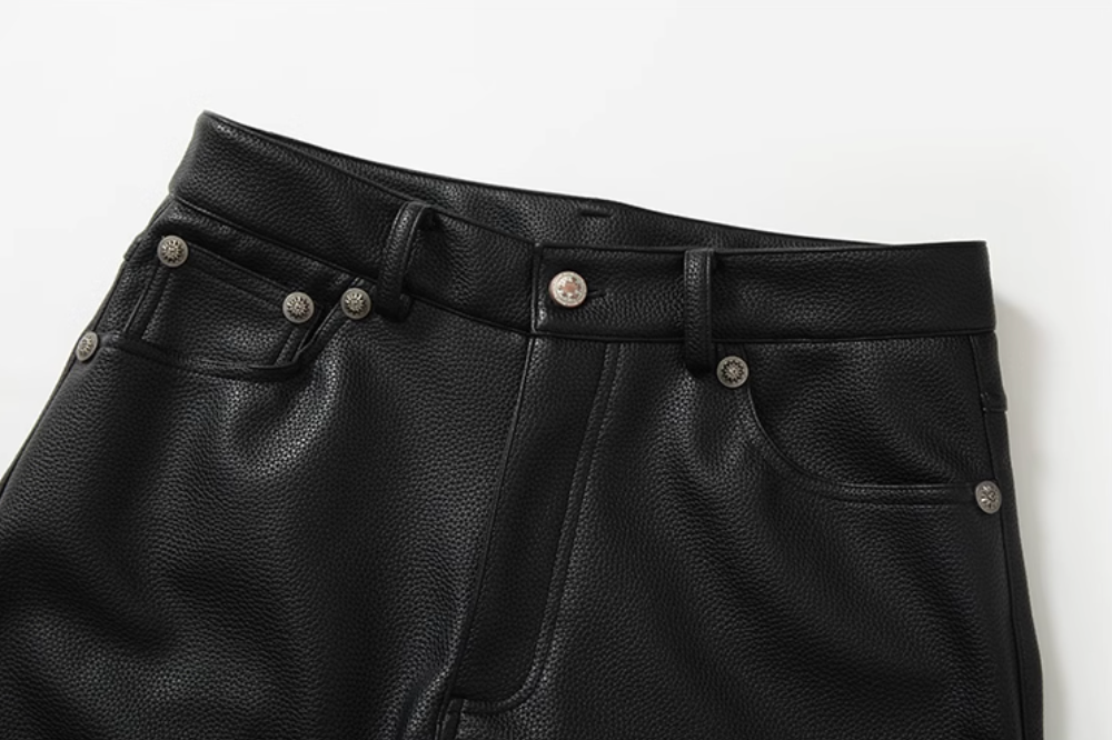 YADcrew Leather Rivet Flare Pants | Face 3 Face