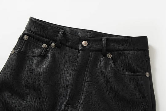 YADcrew Leather Rivet Flare Pants | Face 3 Face
