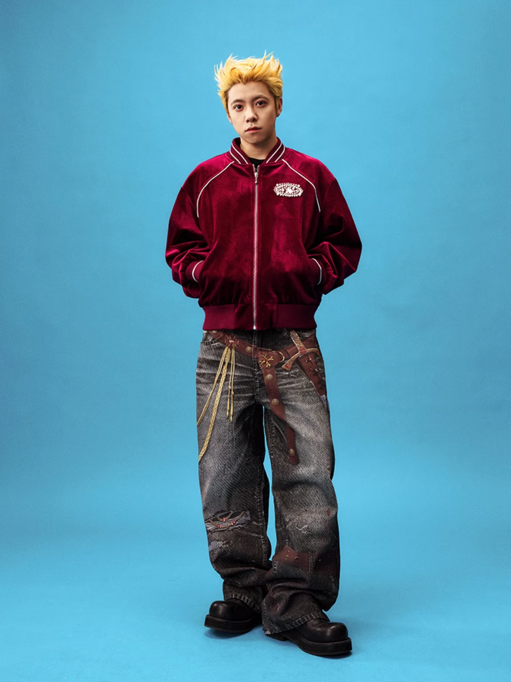 YADcrew Knight Sword Print Baggy Jeans | Face 3 Face