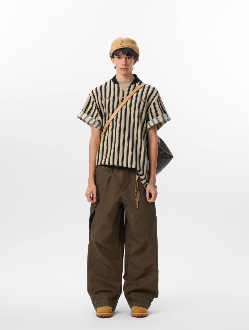 JHYQ Layered V-neck Striped Tee | Face 3 Face