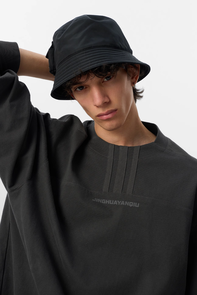 JHYQ Chest Stripe Shoulder Stitching Long Sleeve Tee | Face 3 Face