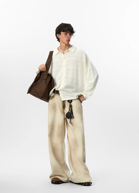 JHYQ Mesh Hollow Knit Cardigan | Face 3 Face