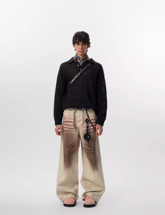 JHYQ Lightweight Jacquard Polo Knit Sweater | Face 3 Face