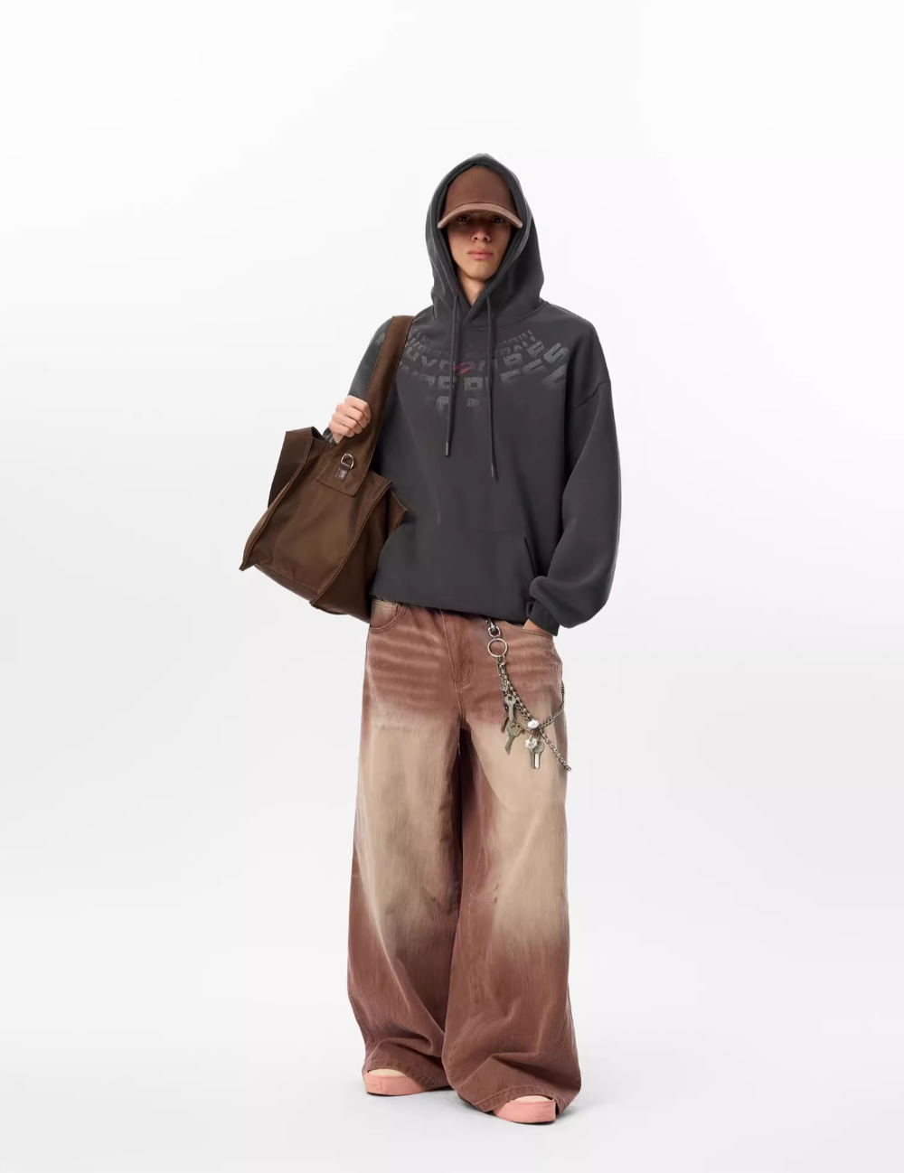 JHYQ Arched Letters Logo Printed Hoodie | Face 3 Face