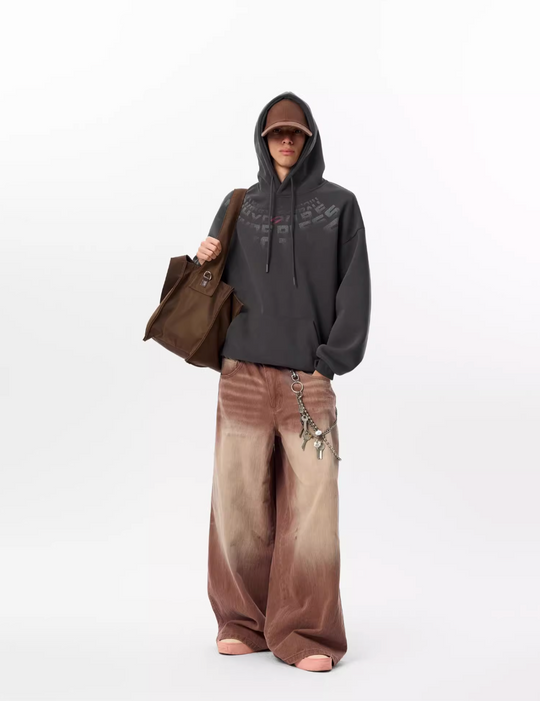 JHYQ Arched Letters Logo Printed Hoodie | Face 3 Face