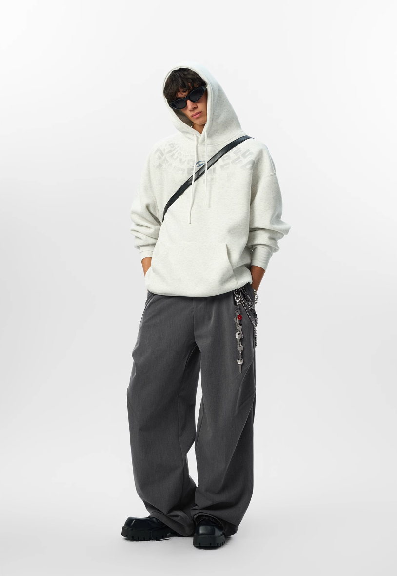 JHYQ Arched Letters Logo Printed Hoodie | Face 3 Face