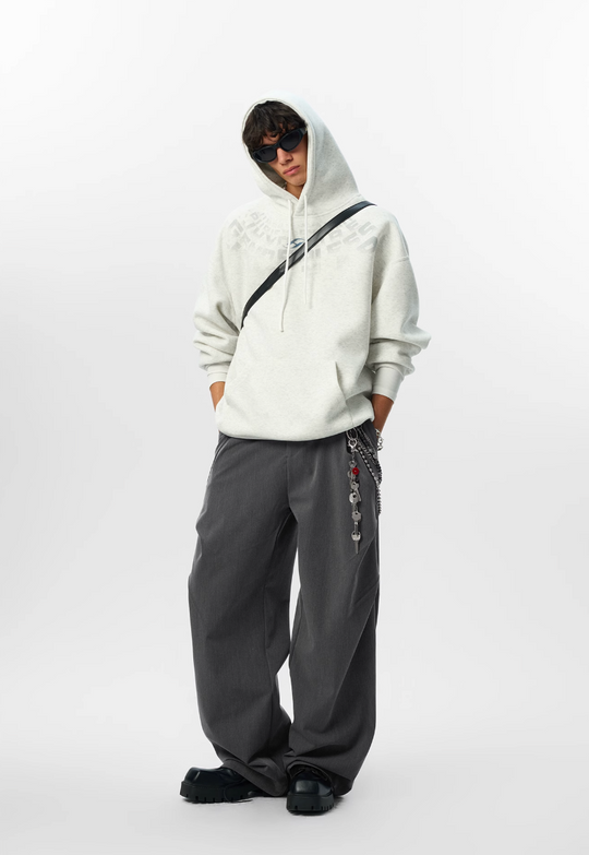 JHYQ Arched Letters Logo Printed Hoodie | Face 3 Face