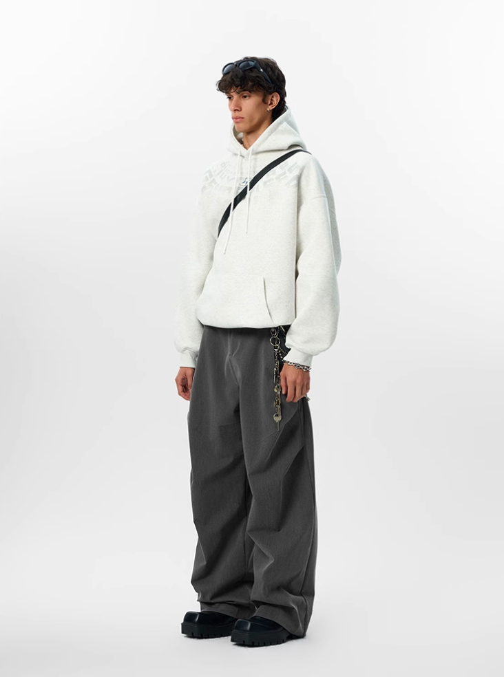 JHYQ Arched Letters Logo Printed Hoodie | Face 3 Face