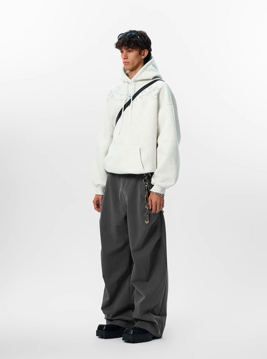 JHYQ Arched Letters Logo Printed Hoodie | Face 3 Face