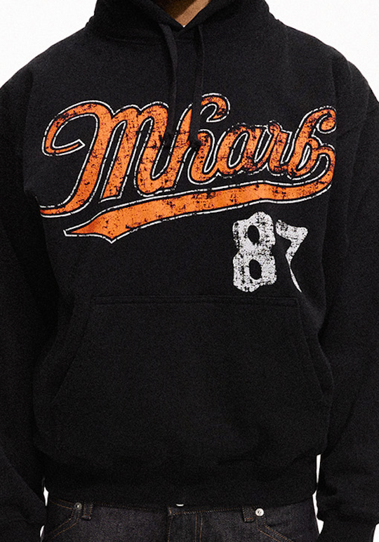 MHARF Black Vintage Printed Hoodie | Face 3 Face